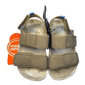 Wonder Nation Toddler Boys Two Strap Footbed Sandals, Size 7 NWT
